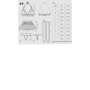 Schooly 5er Kostüm Weiss-Rot von Obsessive