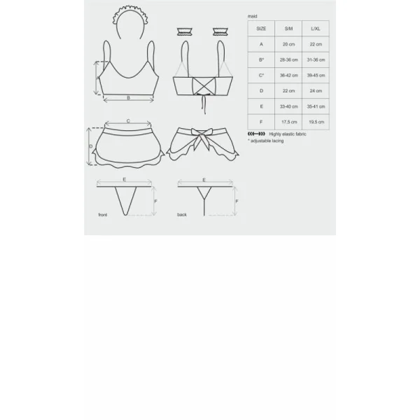 Maid 5er Kostüm schwarz-weiß von Obsessive kaufen | Fesselliebe