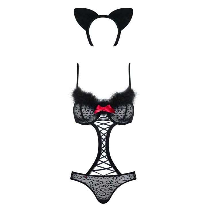 Gepardina 3er Kostüm Schwarz von Obsessive | Fesselliebe.de