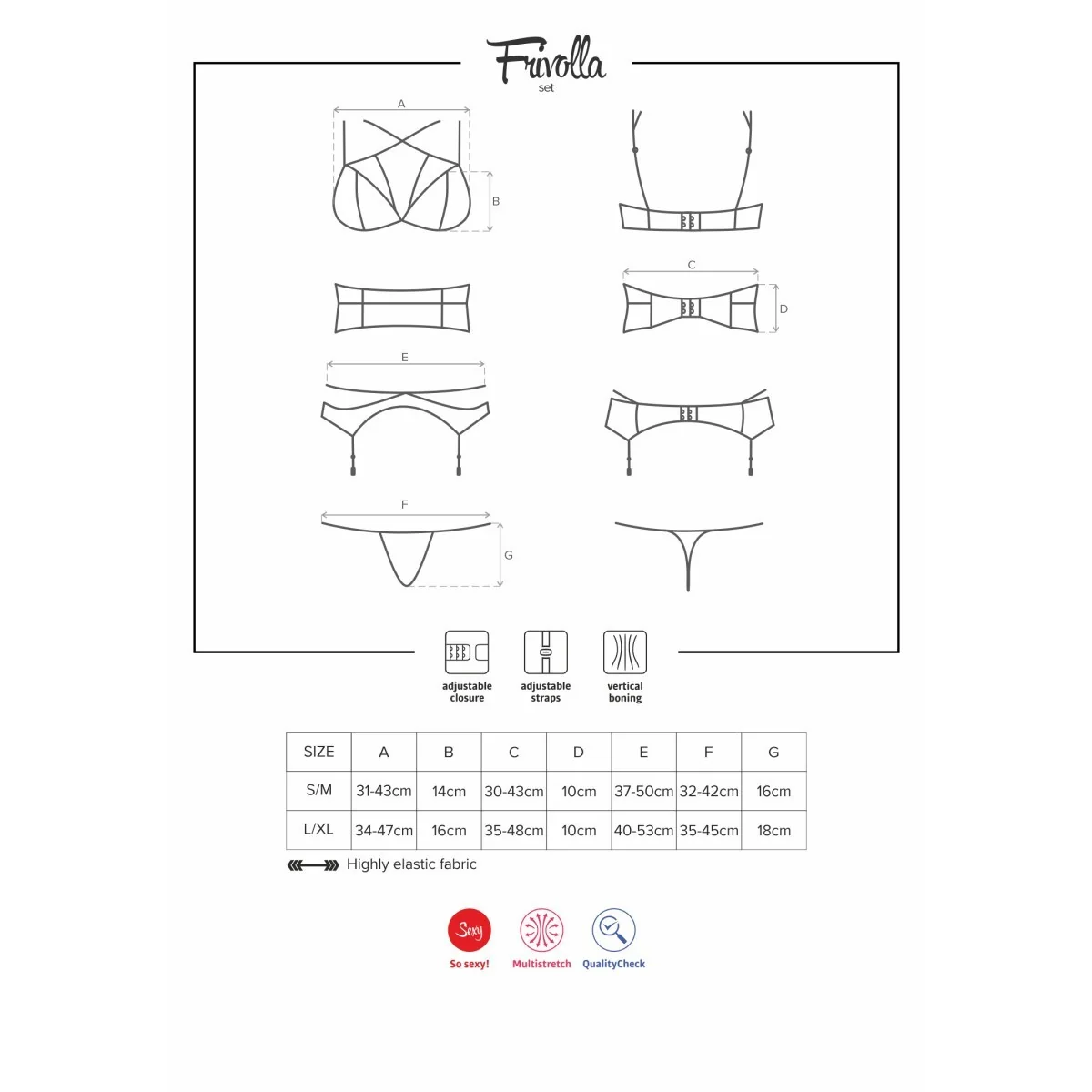 Frivolla 4er Set schwarz von Obsessive kaufen | Fesselliebe