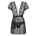 Alluria Peignoir & Tanga Schwarz von Obsessive
