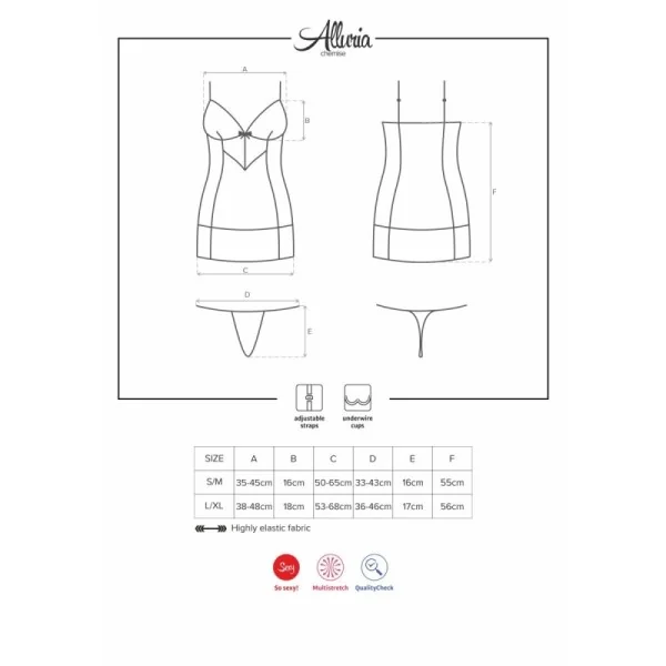 Alluria Chemise & Tanga schwarz von Obsessive kaufen | Fesselliebe