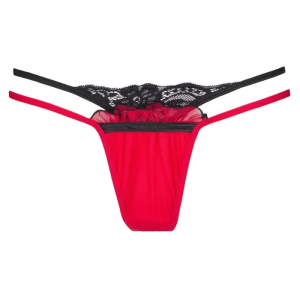 Plus Size String rot-schwarz V-8778 von Axami Size Plus kaufen | Fesselliebe