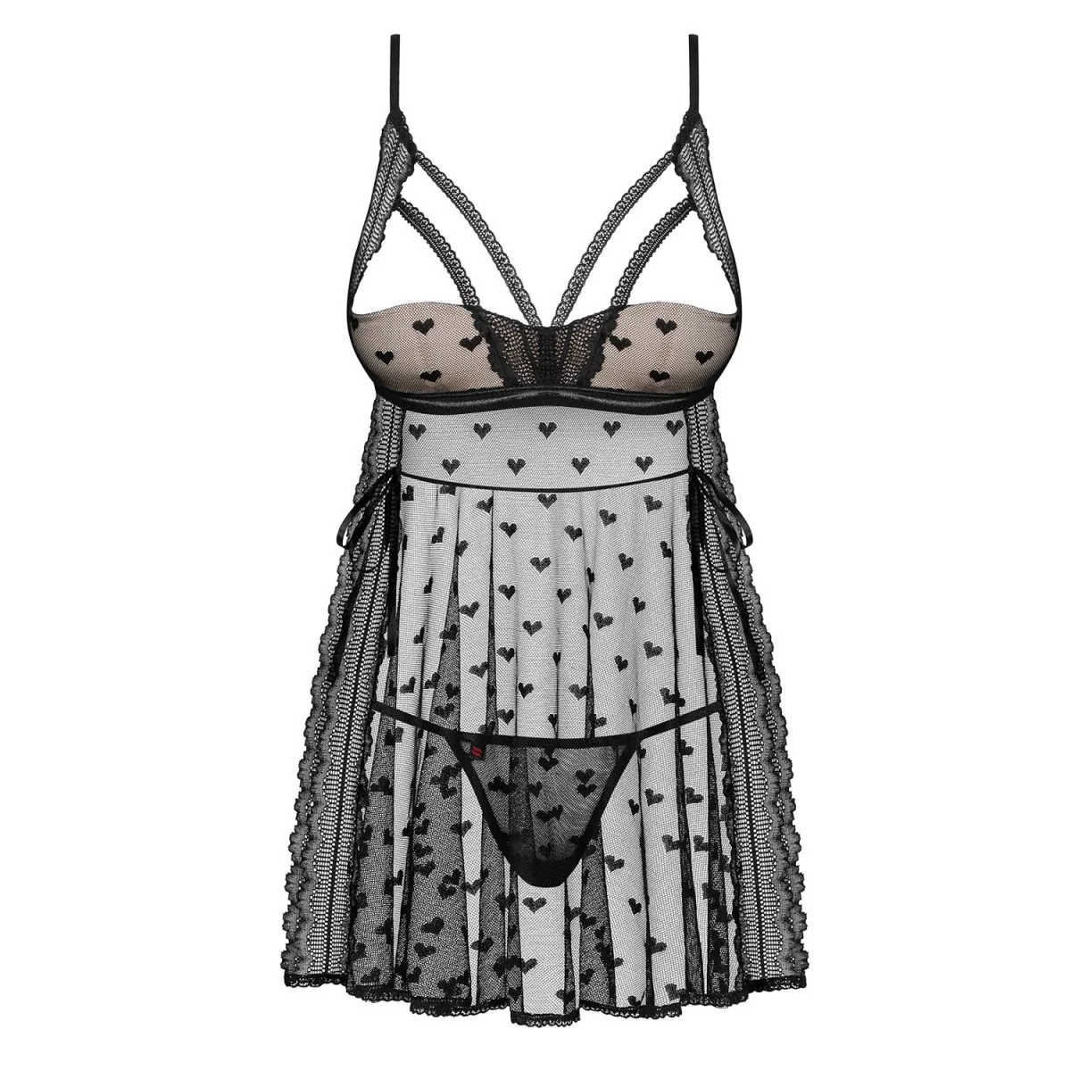 Heartia Babydoll & Tanga schwarz von Obsessive kaufen | Fesselliebe