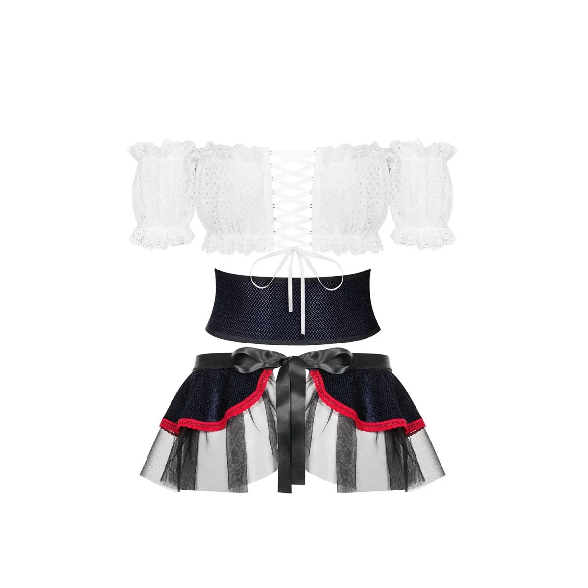 Slaviana Kostüm Schwarz-Weiss von Obsessive | Fesselliebe.de