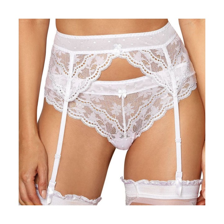 Lagerta Strumpfgürtel Weiss von Róza | Fesselliebe.de