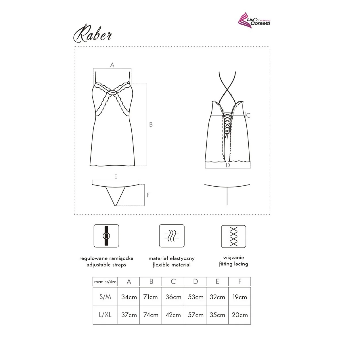 Raber Chemise & Tanga gold von LivCo Corsetti Fashion kaufen | Fesselliebe