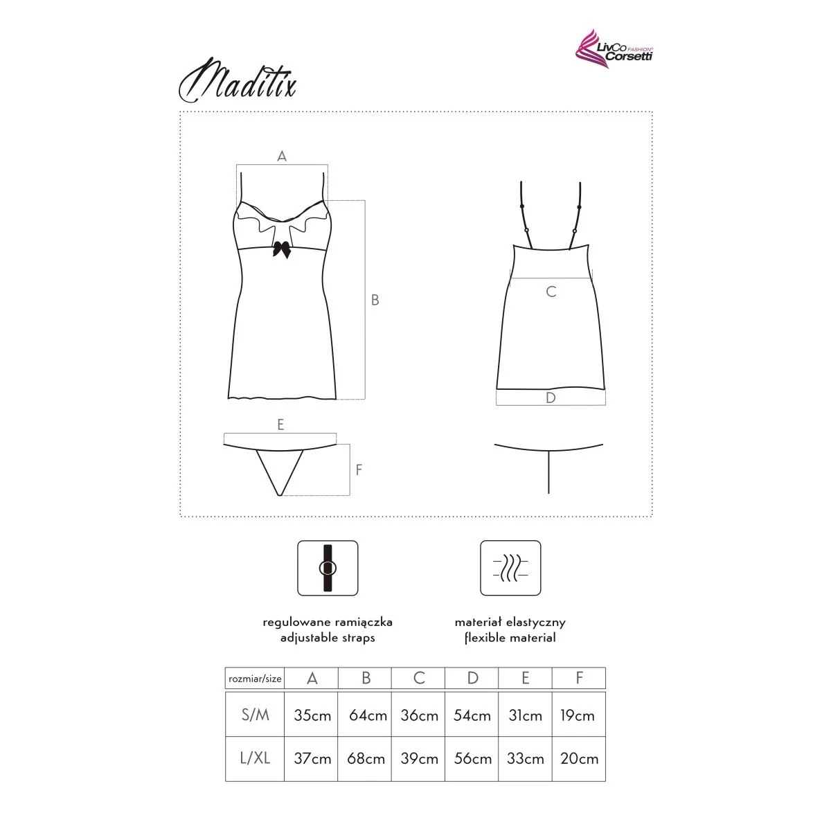 Maditix Chemise schwarz von LivCo Corsetti Fashion kaufen | Fesselliebe