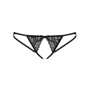 Picantina Offener Schritt Tanga Schwarz von Obsessive