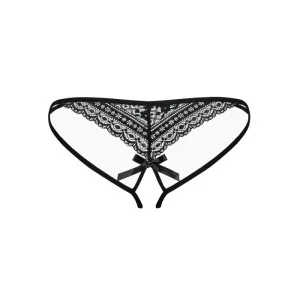 Picantina Offener Schritt Tanga Schwarz von Obsessive