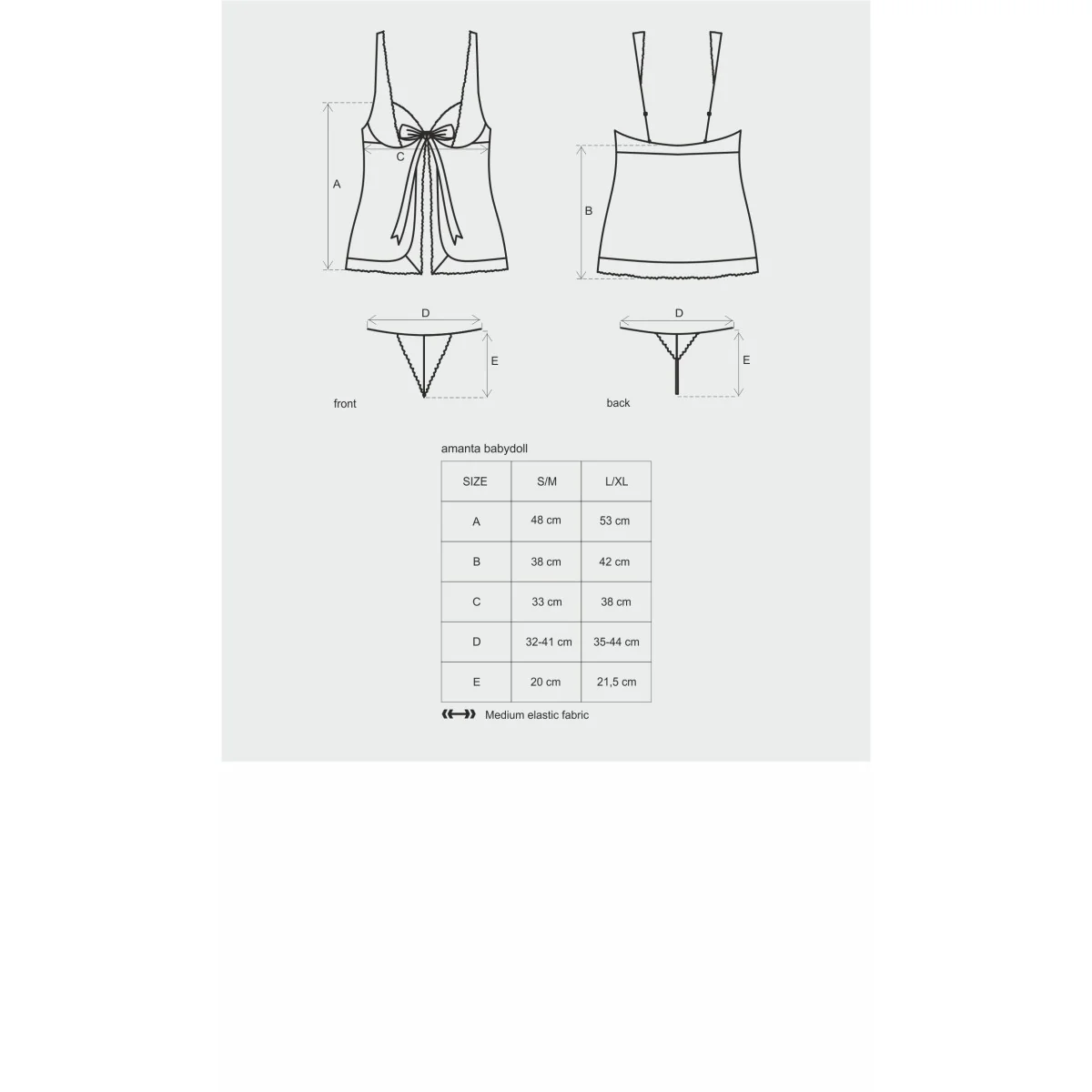 Amanta Babydoll & Tanga schwarz von Obsessive kaufen | Fesselliebe