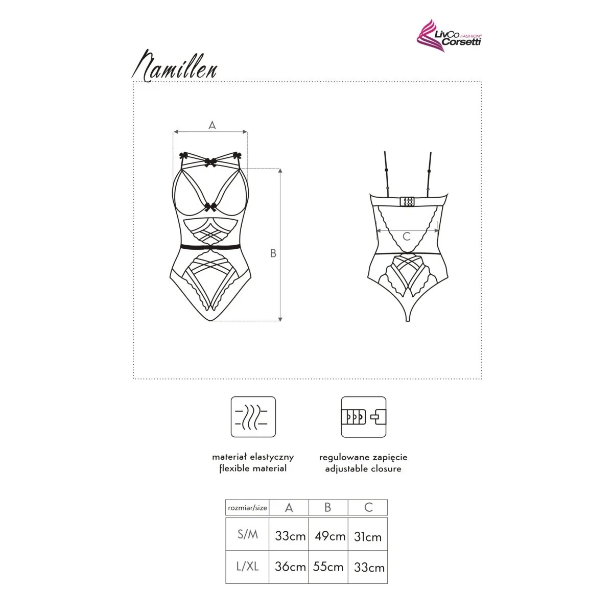 Namillen Body schwarz von LivCo Corsetti Fashion kaufen | Fesselliebe