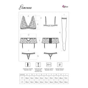 Esmenna 4er Set mit Strumpfgürtel And Strümpfen Schwarz von Livco Corsetti Fashion