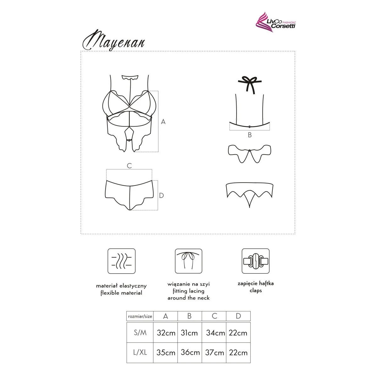 Mayen2er Set schwarz von LivCo Corsetti Fashion kaufen | Fesselliebe