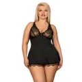Luvae Babydoll & Tanga Schwarz Size Plus von Obsessive Size Plus