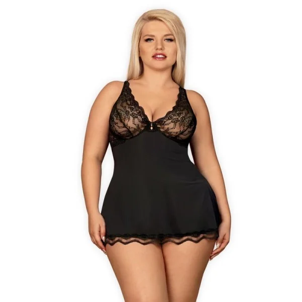 Luvae Babydoll & Tanga schwarz Size Plus von Obsessive Size Plus kaufen | Fesselliebe