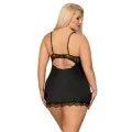 Luvae Babydoll & Tanga Schwarz Size Plus von Obsessive Size Plus