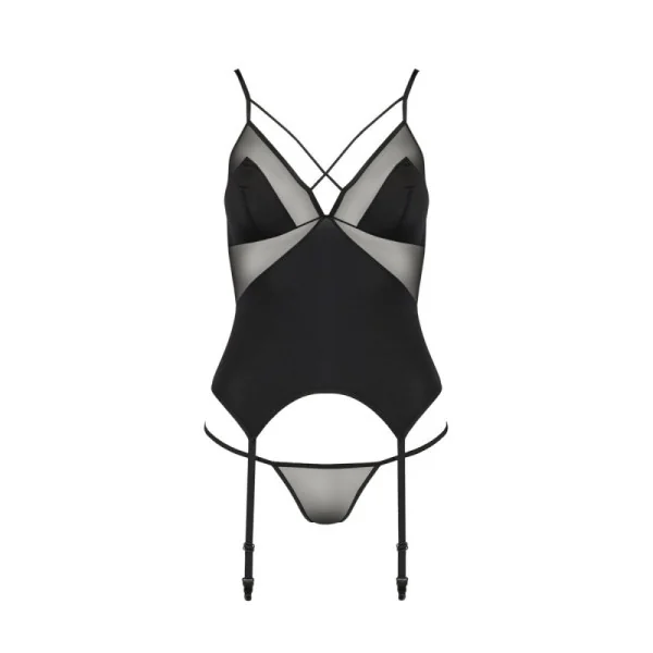 Quella Korsett & Tanga schwarz von Avanua kaufen | Fesselliebe