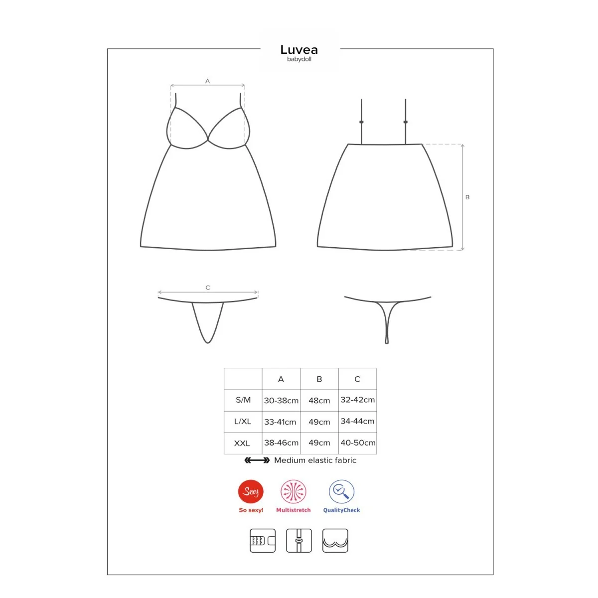 Luvae Babydoll & Tanga schwarz von Obsessive kaufen | Fesselliebe