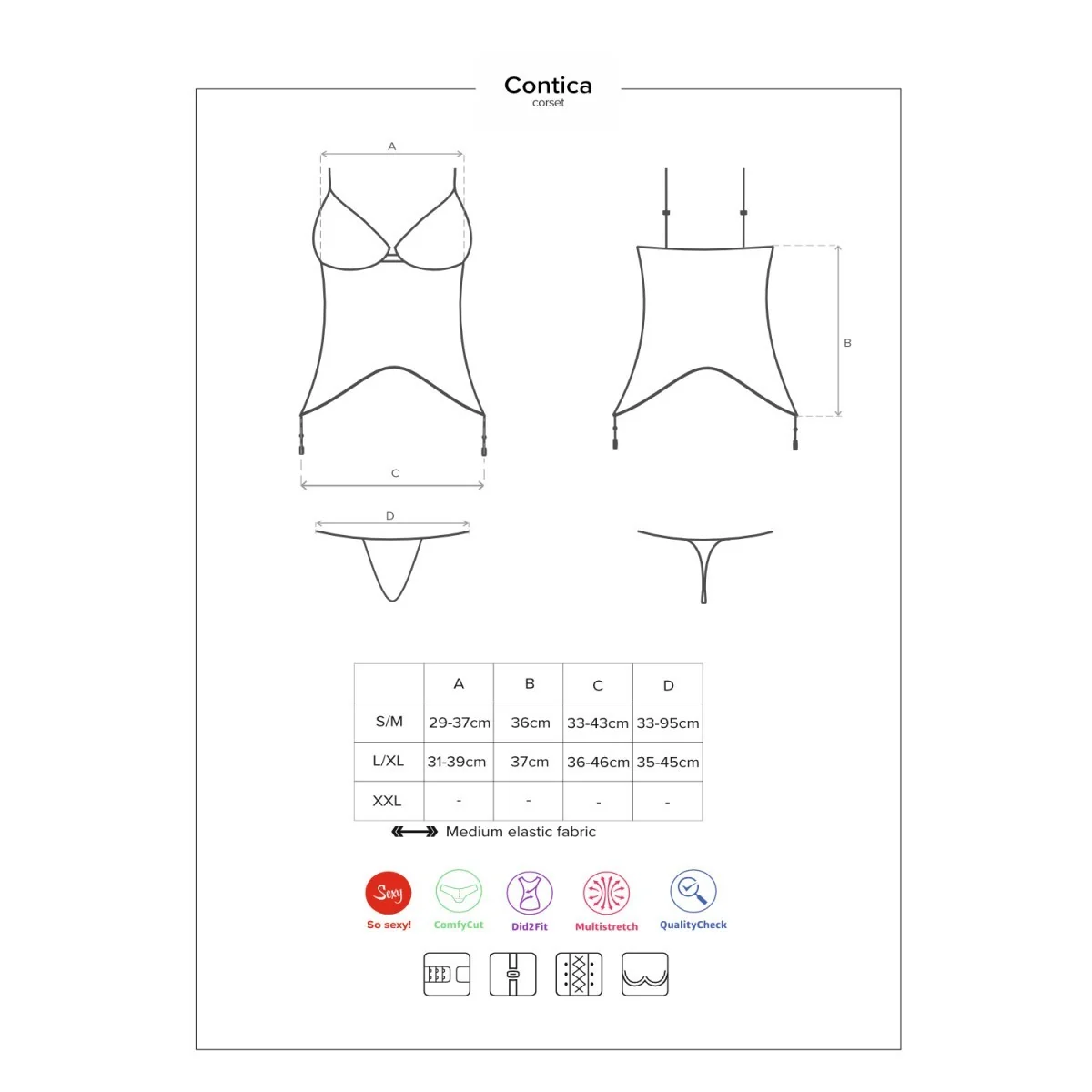 Contica Korsett & Panty schwarz von Obsessive kaufen | Fesselliebe