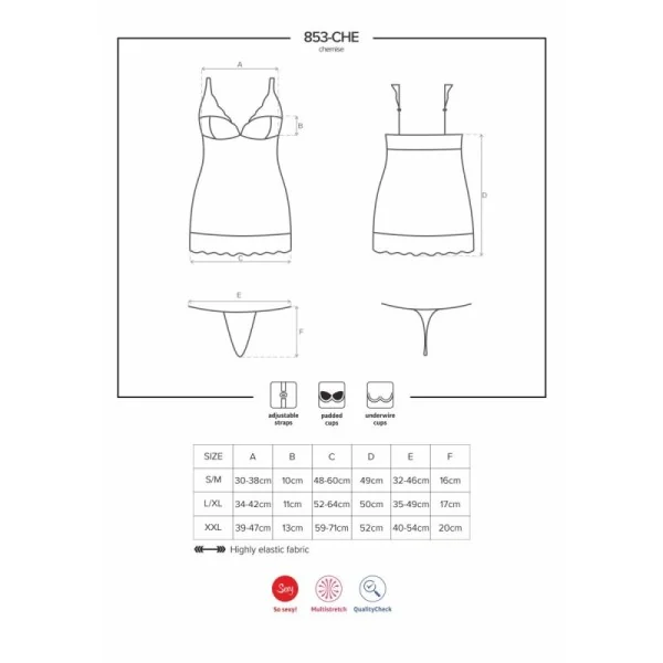 Chemise & Tanga weiß 853-Che-2 von Obsessive kaufen | Fesselliebe