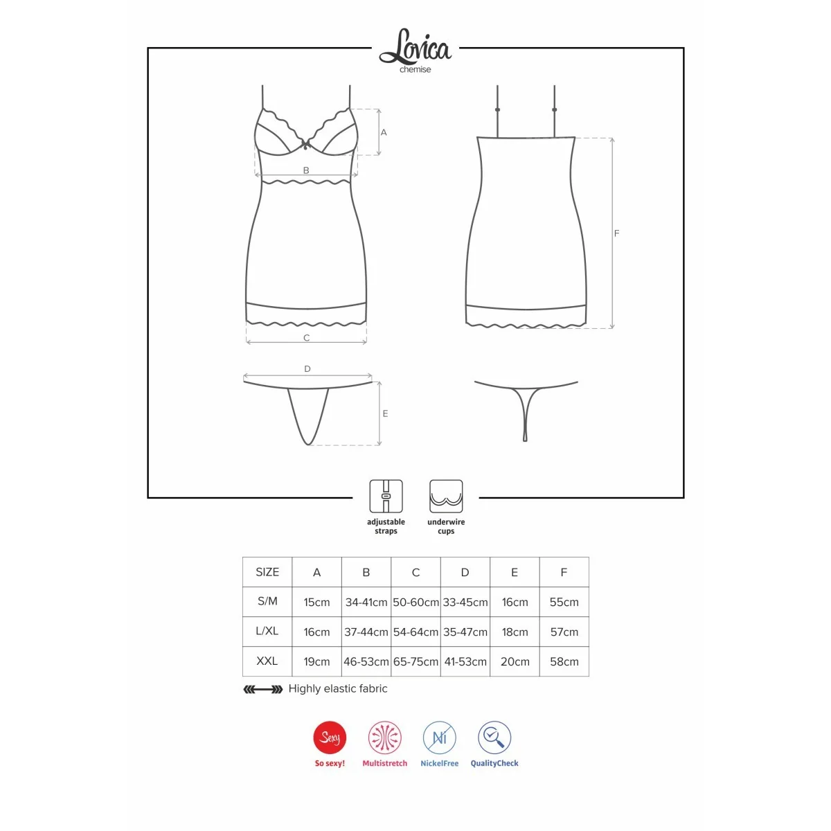 Lovica Chemise & Tanga rot von Obsessive kaufen | Fesselliebe