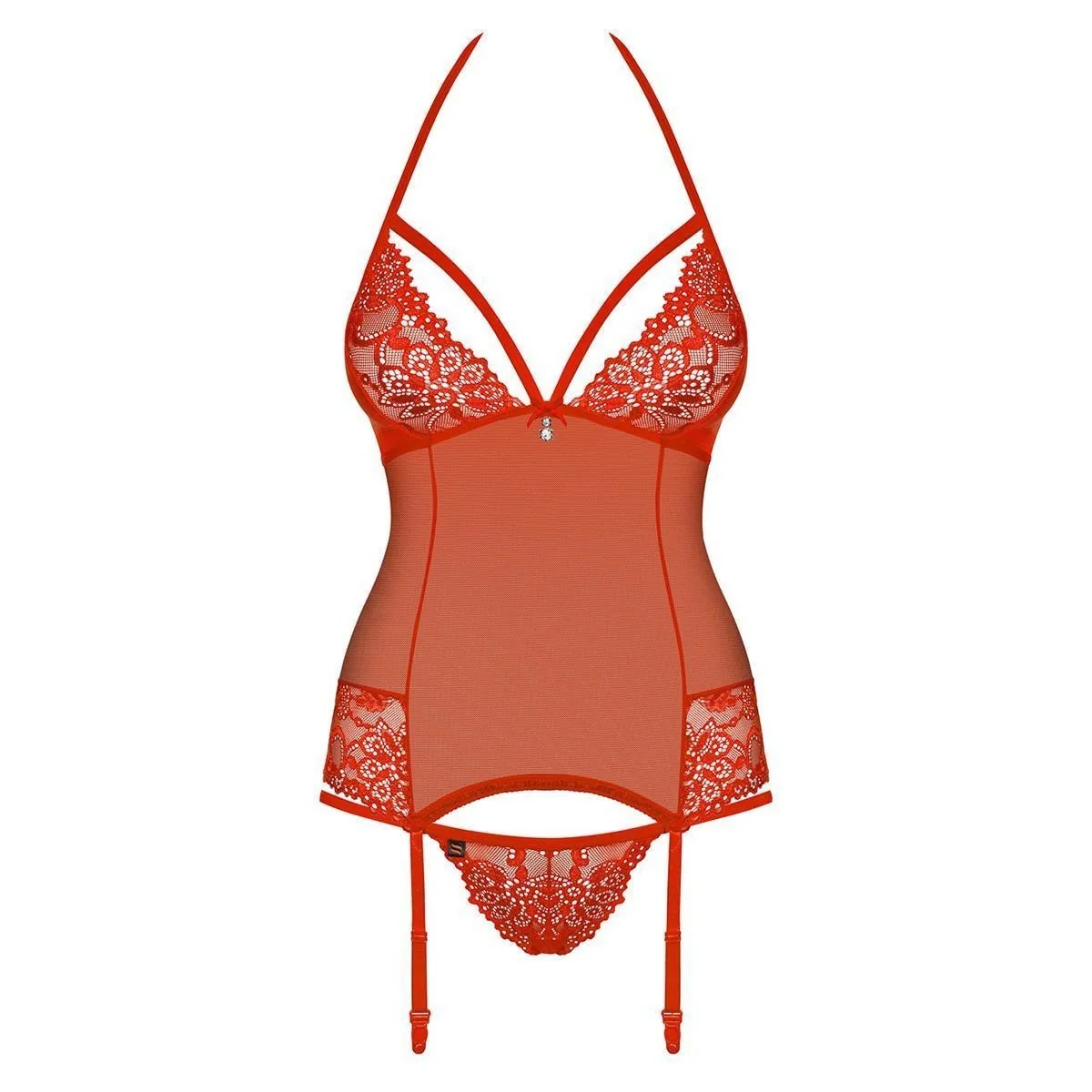 Korsett & Tanga rot 838-Cor-3 von Obsessive kaufen | Fesselliebe