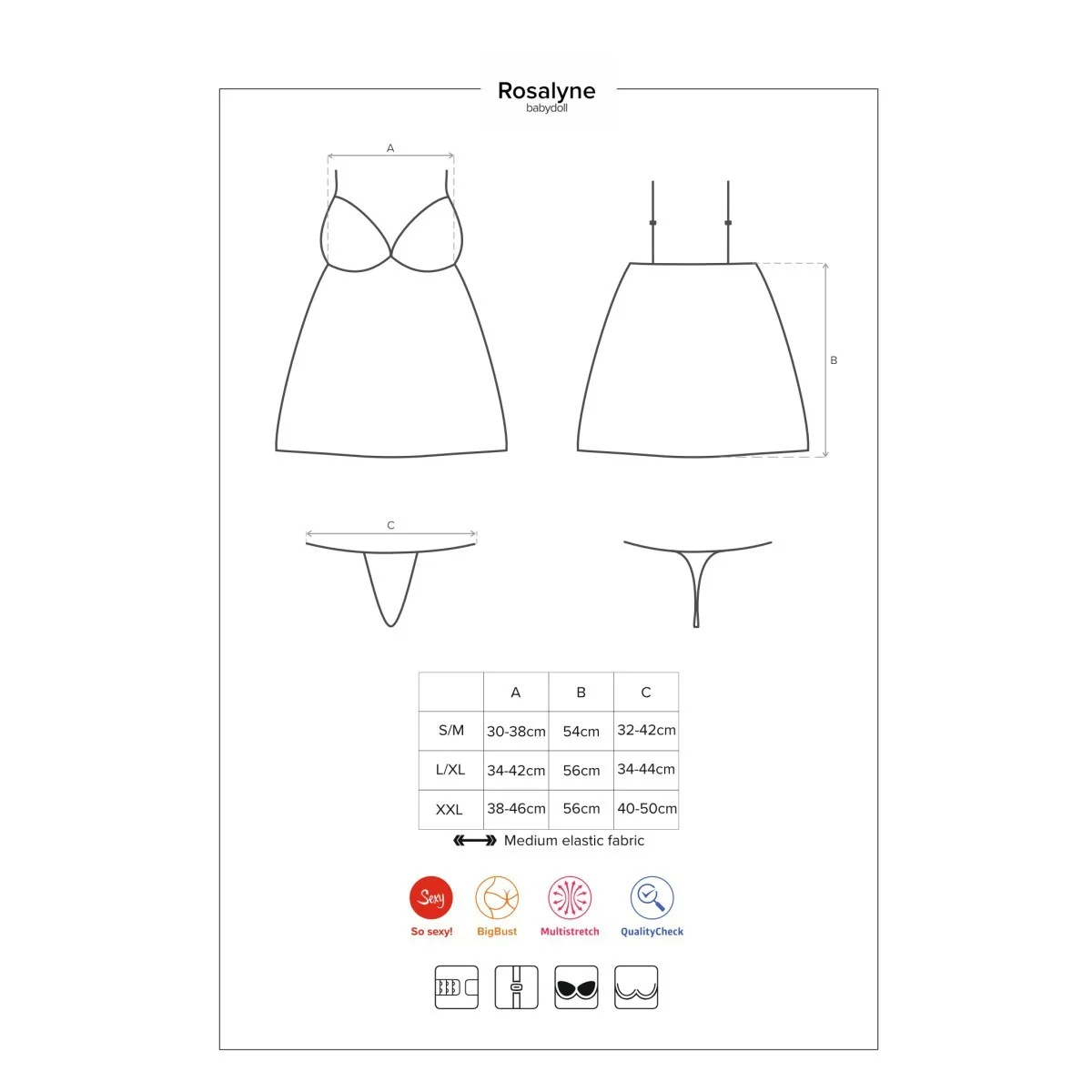 Rosalyne Babydoll & Tanga rot von Obsessive kaufen | Fesselliebe