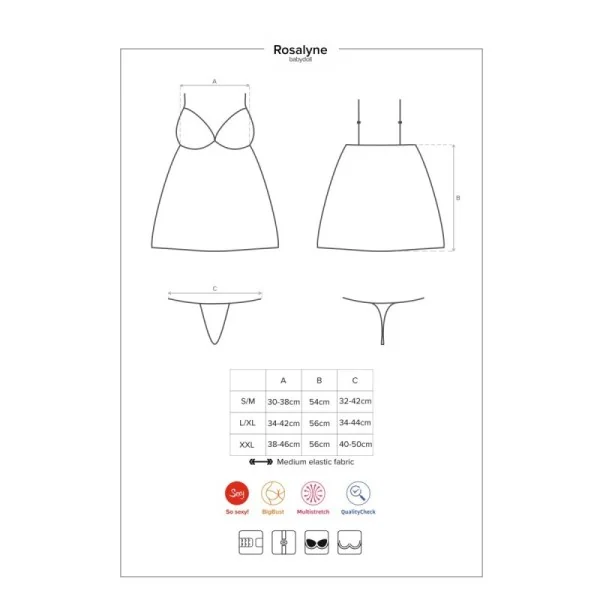 Rosalyne Babydoll & Tanga rot von Obsessive kaufen | Fesselliebe