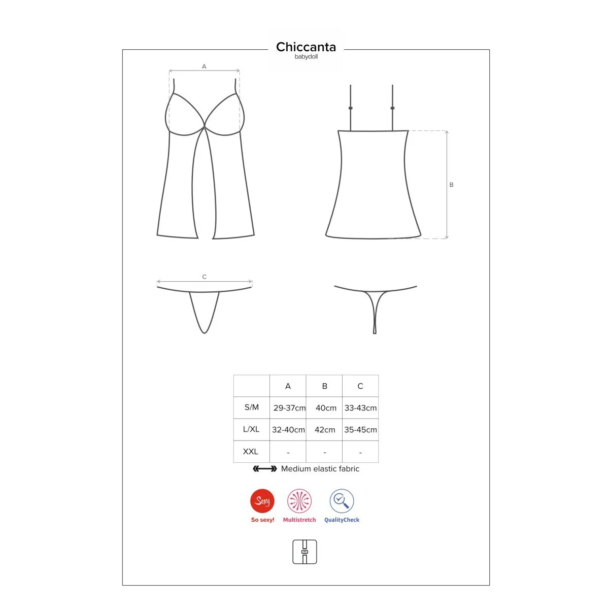 Chiccanta Babydoll & Tanga schwarz von Obsessive kaufen | Fesselliebe