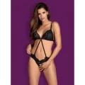 Laluna Offener Schritt Body Schwarz von Obsessive