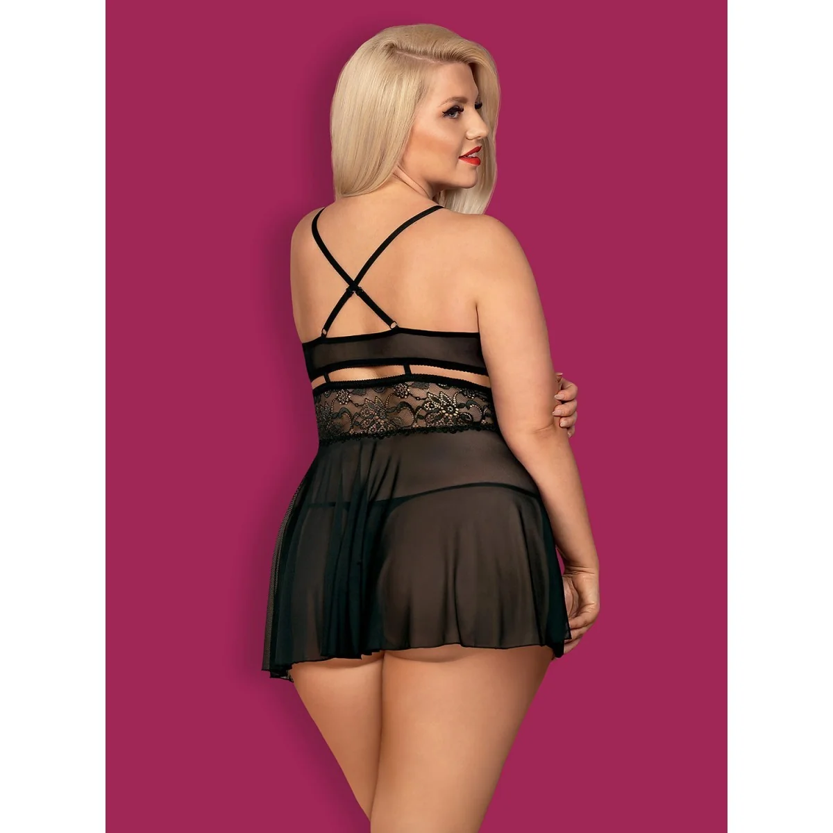 Babydoll & Tanga schwarz Size Plus 838-Bab-1 von Obsessive Size Plus kaufen | Fesselliebe