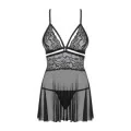 Babydoll & Tanga Schwarz Size Plus 838-Bab-1 von Obsessive Size Plus