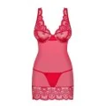 Chemise & Tanga Rot 853-Che-3 von Obsessive