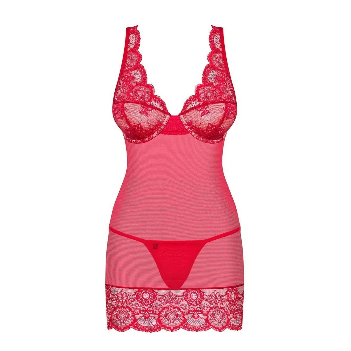 Chemise & Tanga rot 853-Che-3 von Obsessive kaufen | Fesselliebe
