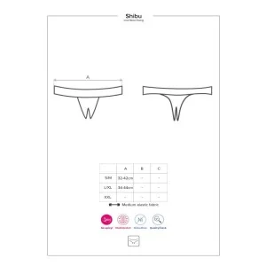 Shibu Offener Schritt Tanga Schwarz von Obsessive