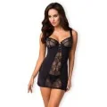 Heartina Chemise & Tanga Schwarz von Obsessive
