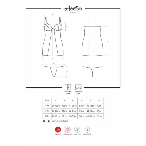 Heartina Chemise & Tanga schwarz von Obsessive kaufen | Fesselliebe