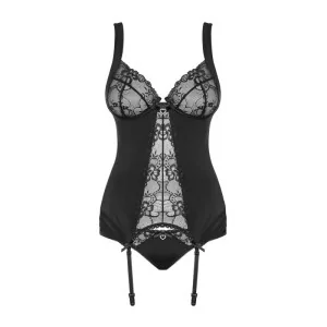 Heartina Korsett & Tanga Schwarz von Obsessive