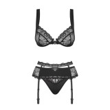Heartina 3er Set Schwarz von Obsessive | Fesselliebe.de