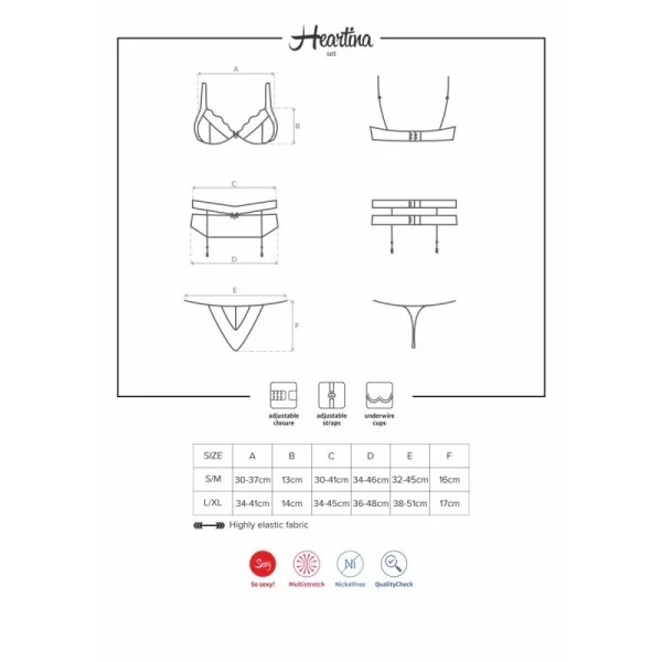 Heartina 3er Set schwarz von Obsessive kaufen | Fesselliebe