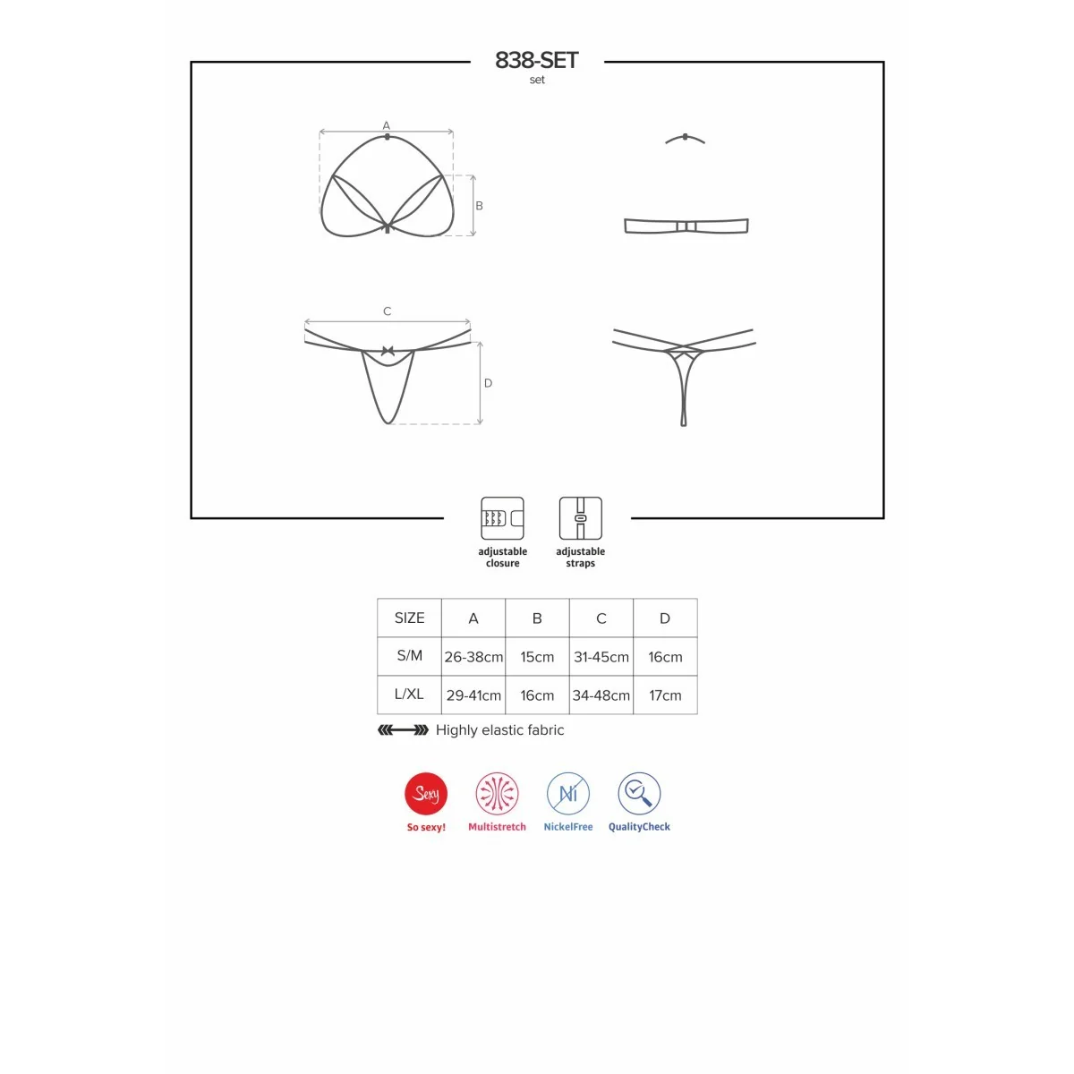 2er Set schwarz 838-Set-1 von Obsessive kaufen | Fesselliebe