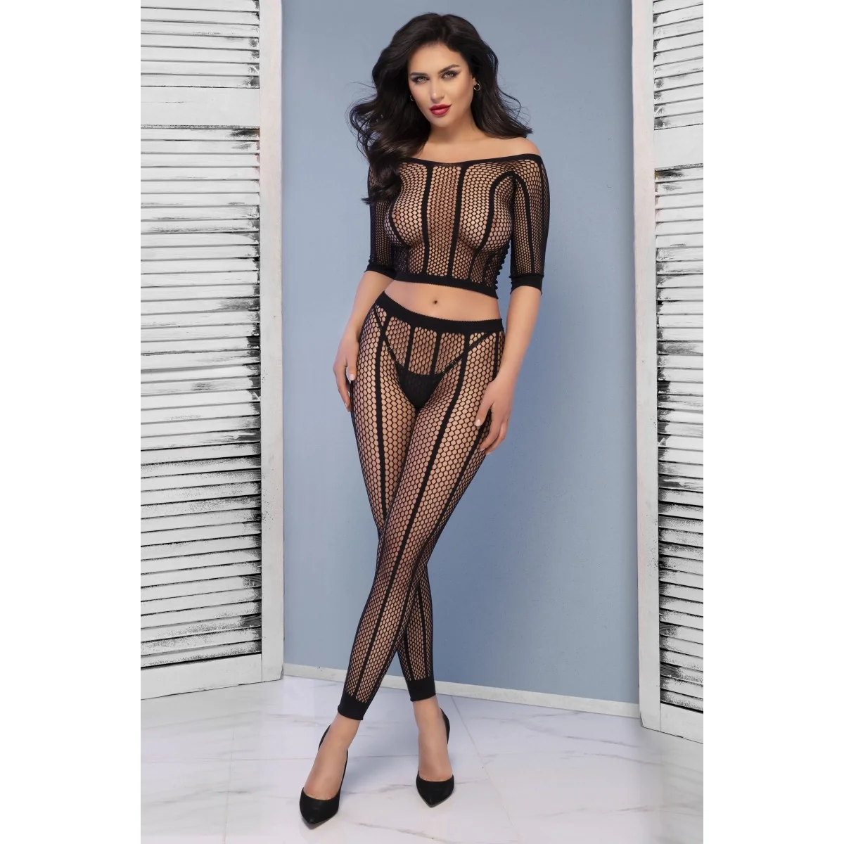 Top + Leggings CR4647 schwarz von Chilirose kaufen | Fesselliebe