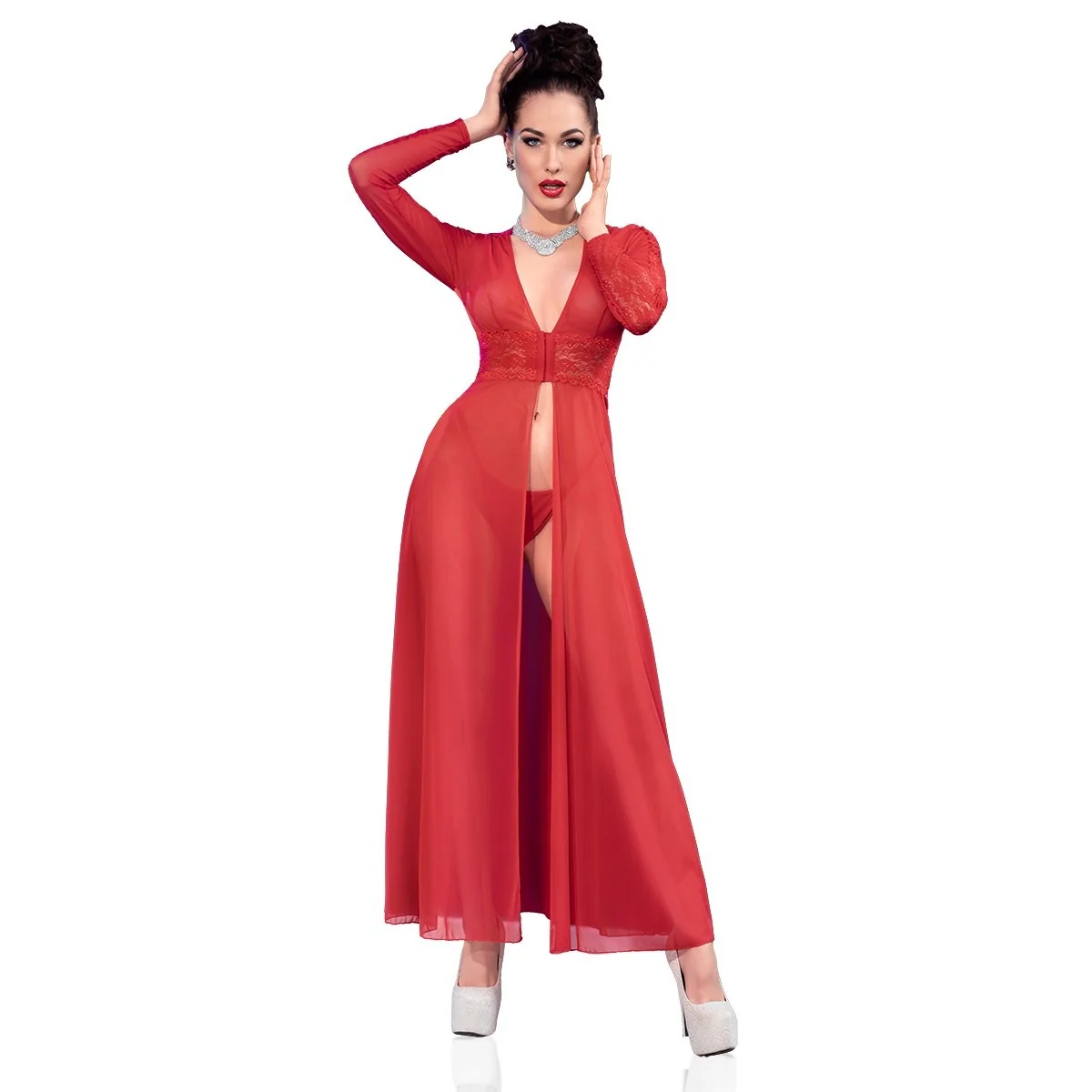 Langes Kleid CR4421 rot von Chilirose kaufen | Fesselliebe