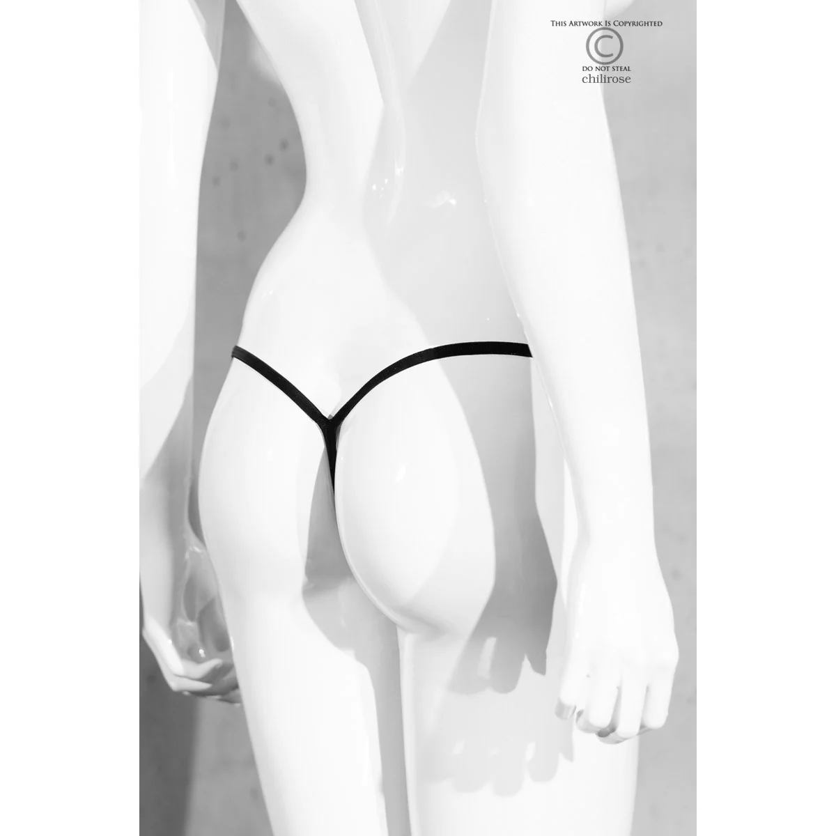 String mit Choker CR4385 schwarz von Chilirose kaufen | Fesselliebe