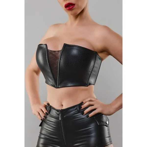 Schwarzes Damen-Top Tdhilda001 von Demoniq Total Domination Collection kaufen | Fesselliebe