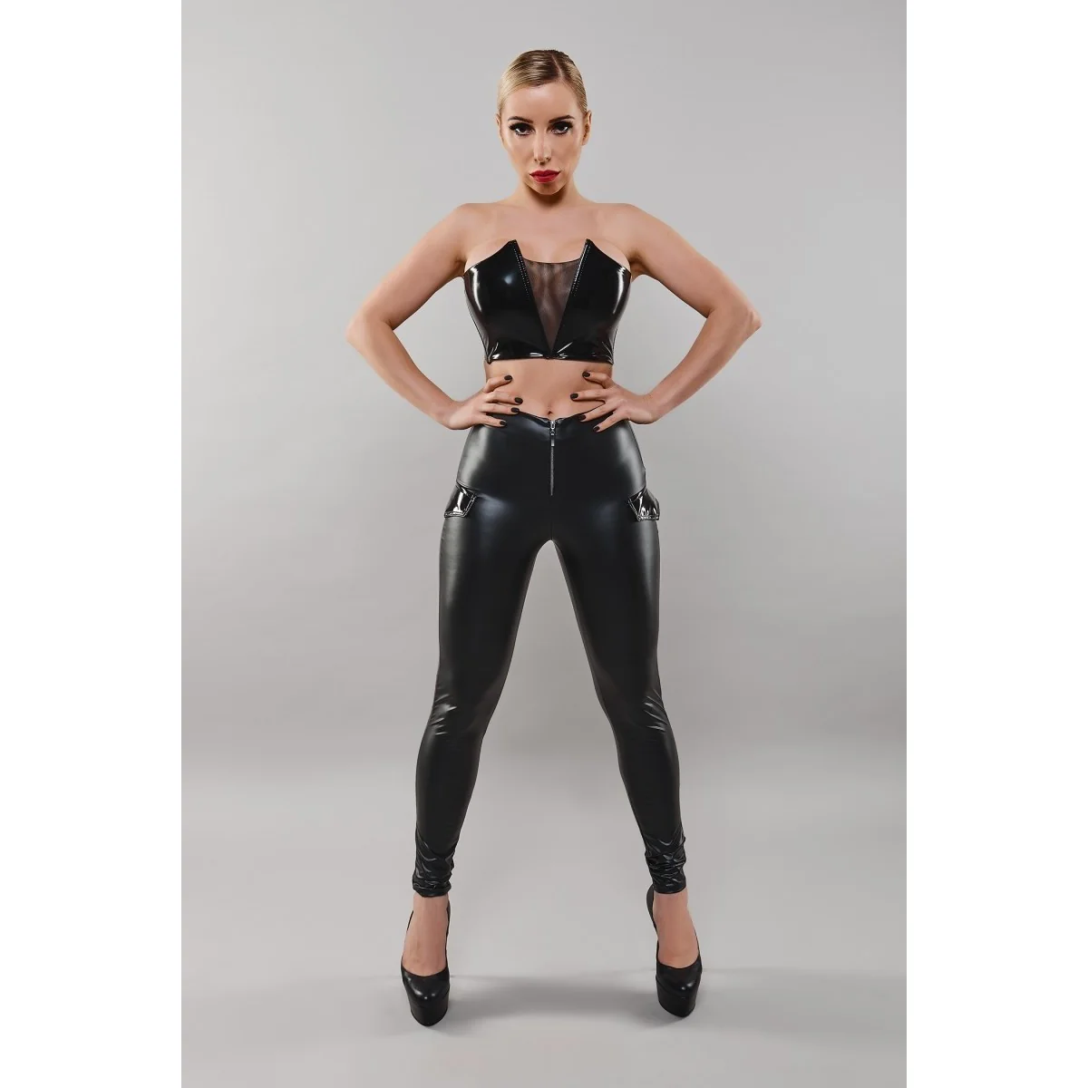 Schwarzes Damen-Top Tdgerda001 von Demoniq Total Domination Collection kaufen | Fesselliebe