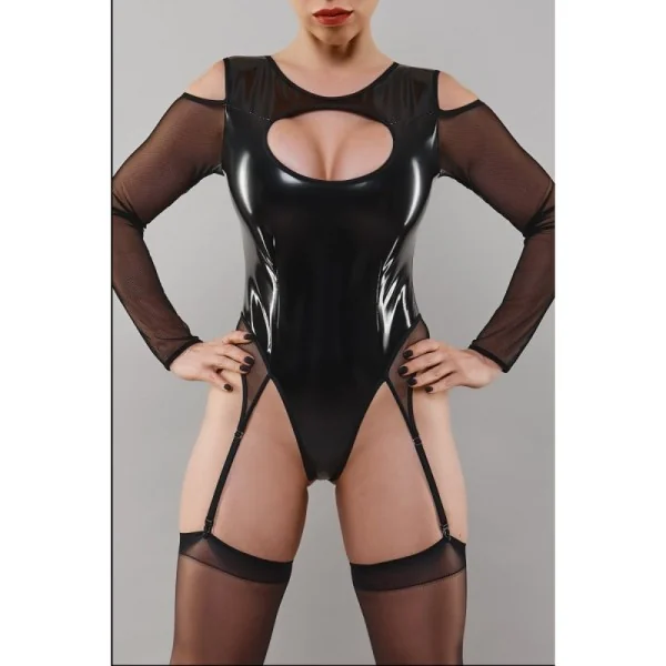Schwarzer Straps-Body Tdtrude001 von Demoniq Total Domination Collection kaufen | Fesselliebe