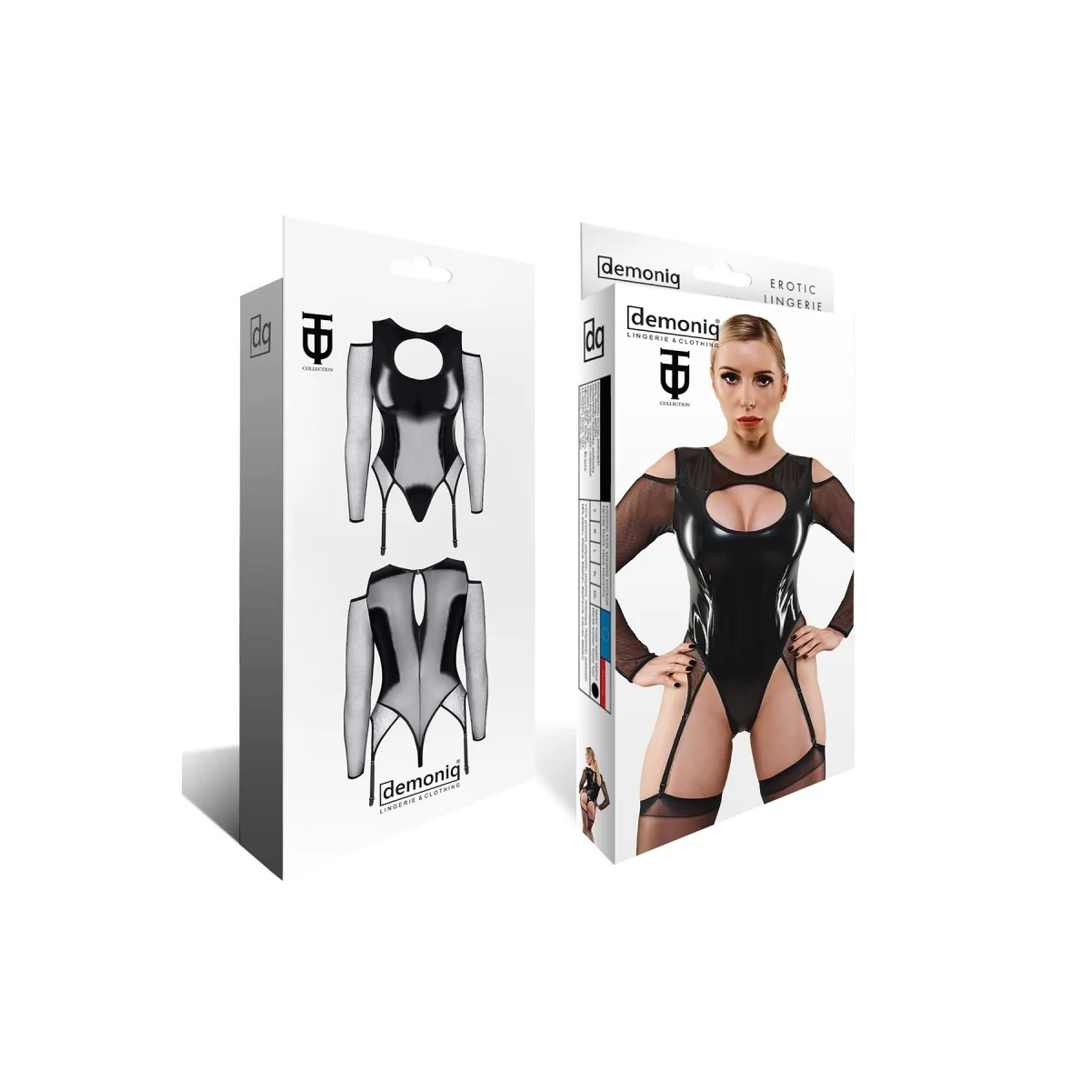 Schwarzer Straps-Body Tdtrude001 von Demoniq Total Domination Collection kaufen | Fesselliebe