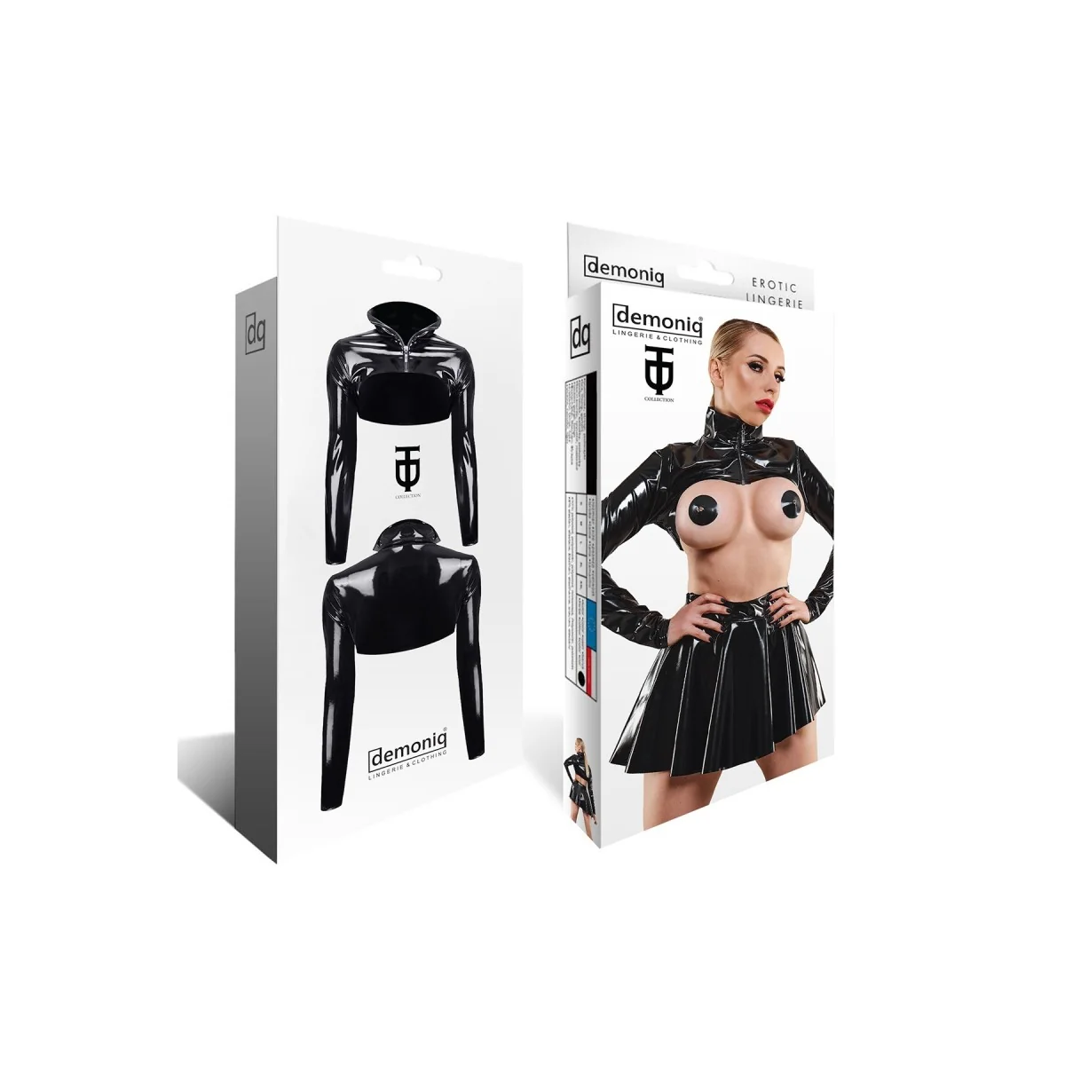 Schwarze Kurze Jacke Tdnele001 von Demoniq Total Domination Collection kaufen | Fesselliebe